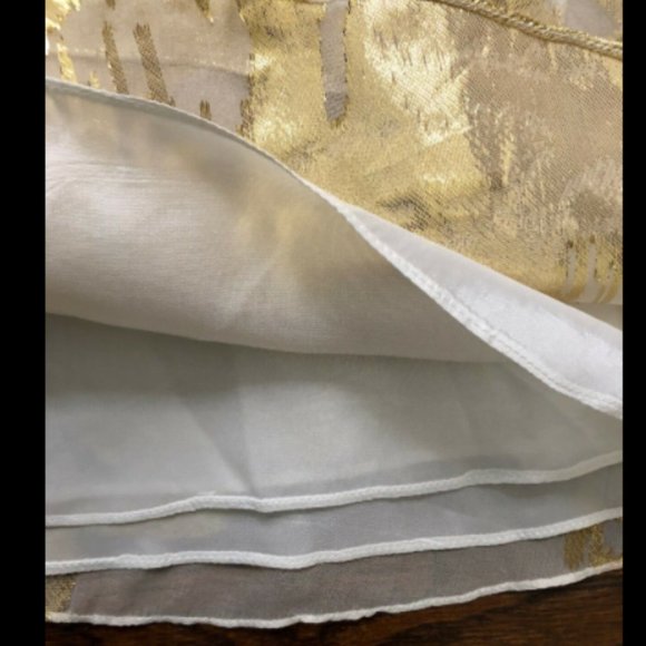 Aidan Mattox Gold Silk Tiered Cocktail Dress - Picture 6 of 8